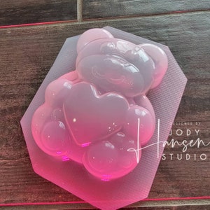 Valentine Bear Mold | Bath Bomb Mold | Soap Mold | Wax Mold | Plastic Mold | Chocolate Mold | Bear Mold | Stuffed Bear Mold | Heart Mold
