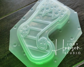 Elf Stocking Mold | Bath Bomb Mold | Soap Mold | Wax Mold | Plastic Mold | Chocolate Mold | Christmas Mold | Stocking Mold