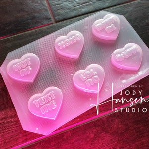 Conversation Hearts Pallet Mold | Small Mold | Soap Mold | Wax Mold | Resin Mold | Jewelry Mold | Hearts Mold