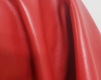 Leather 20 - 24 sq.ft. Red Smooth Fullgrain Nappa 1.2-1.4 mm 2.5-3.0 oz USA hide Genuine Cow skin for handbag footwear craft NAT Leathers