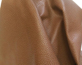 Leather Cognac embossed tumbled Royalty upholstery cow leather skin cowhide 18 -20 sf soft 2.5 oz nappa tumblegrain