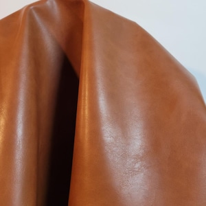 Golden Tan cognac Faux PU Peta Approved Vegan leather Pleather by the yard 36 inches Synthetic fabric yards NAT Leathers™ upholstery handbag
