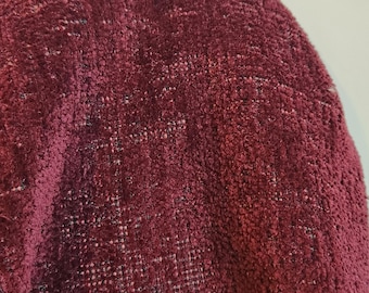 Burgundy Chenille Fabric made in Turkey handbag drapery upholstery fabric cut by the yard 55 inch NAT Leathers™ Peta-Approved Vegan