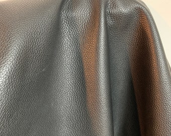 NAT Leathers One of a Kind 16 sf Thick Jet Black Nappa Cowhide 2.5 oz 2 mm cowhide for handbag craft jewelry upholstery footwear