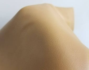 Nude Bone 2 tone Faux Vegan leather Pleather sold by the yard 36 inches x 52 inches wide Synthetic for one yard.  1 yard up to 10 yards