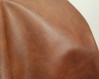 Cognac Brown Tan 2 tone {Peta-Approved}Vegan faux leather handbag upholstery craft 0.9mm PU Fabric 36"x54" 1-5 cut by the yard NAT Leathers™