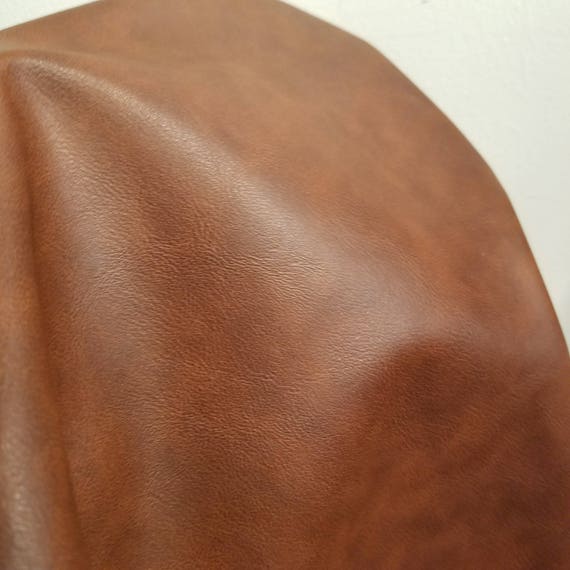 Cognac Brown Tan 2 Tone peta-approvedvegan Faux Leather Handbag Upholstery  Craft 0.9mm PU Fabric 36x54 1-5 Cut by the Yard NAT Leathers™ 