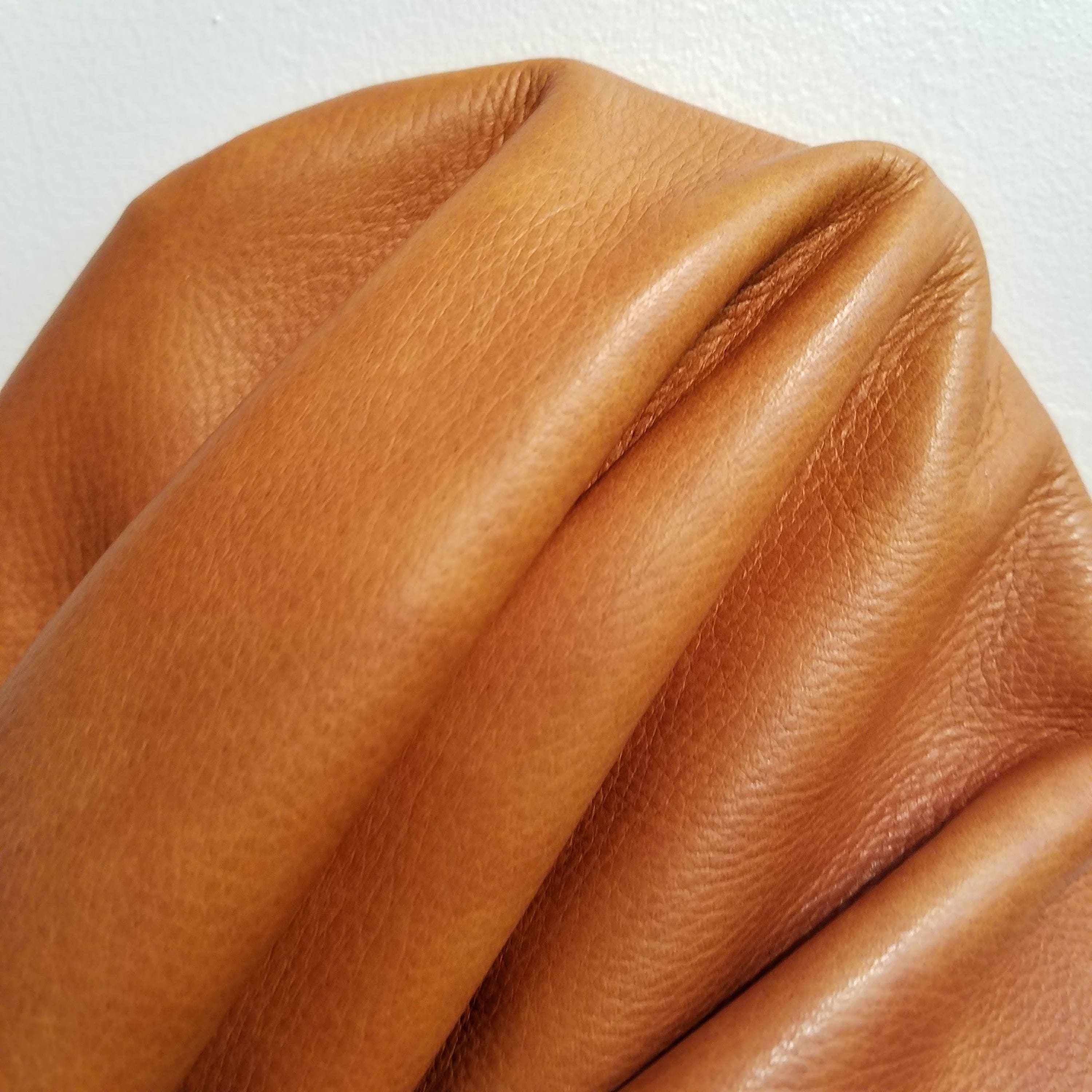 Cowhide Leather 16 sq.ft. Tan 2 tone Aniline milled 2 tone Nappa soft