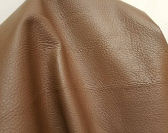 Chocolate Brown Taupe Tumblegrain soft Fullgrain 17 to 22 sq.ft. Nappa Cowhide upholstery craft handbag hide 2.0-2.5 oz NAT Leathers