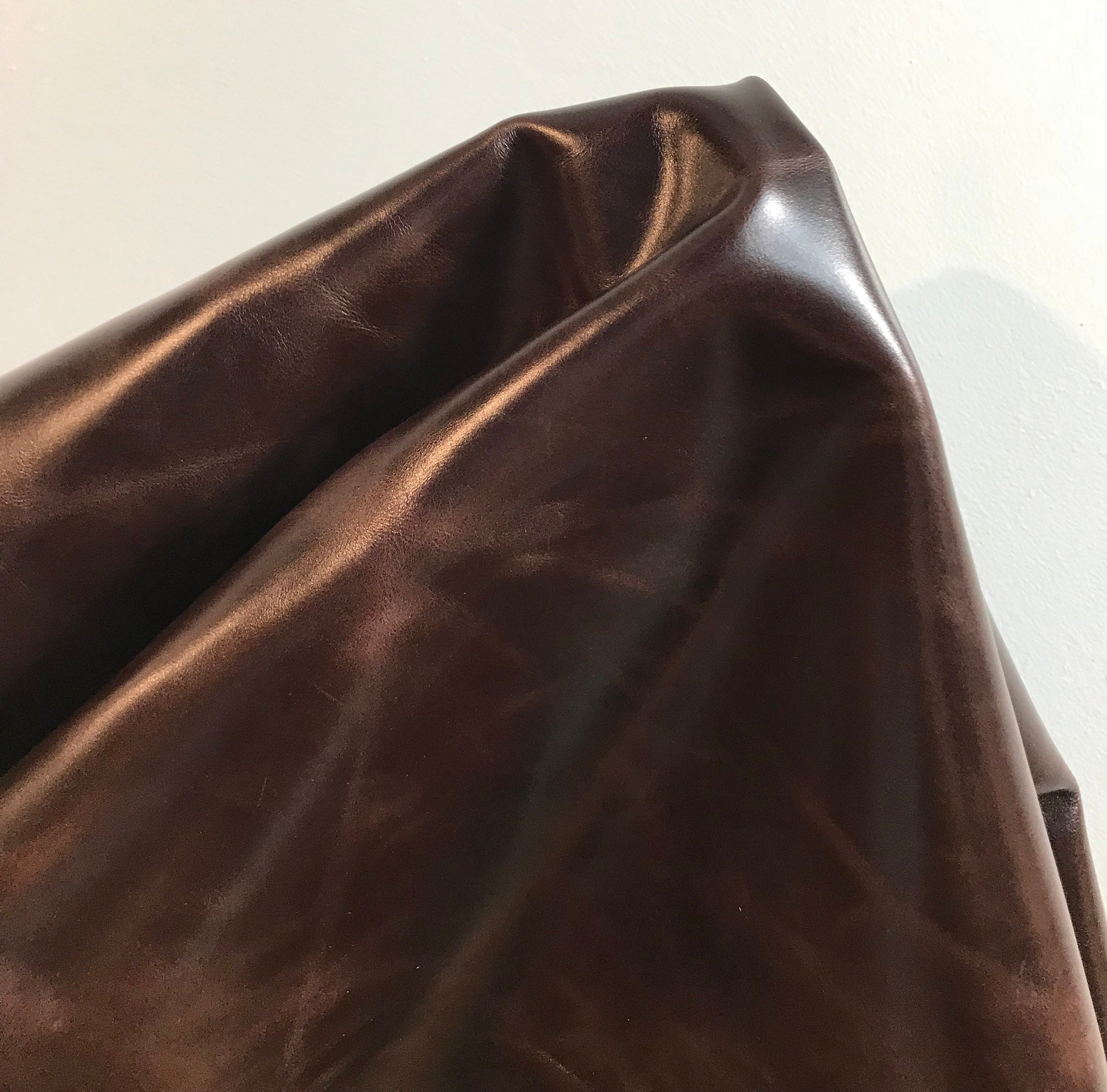 Brown glazed fullgrain smooth grain topgrain Cowhide Leather 17 sf 19 x
