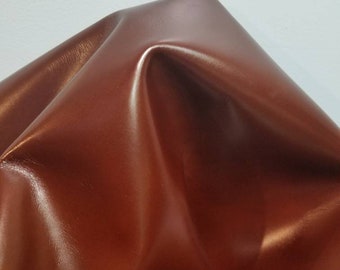 Leather 12,  20, 24,  30 inch cutting piece Pecan Bronze pearlized smooth hide cowhide skin 2.5 oz 1.2 mm nappa genuine  cow NAT Leathers