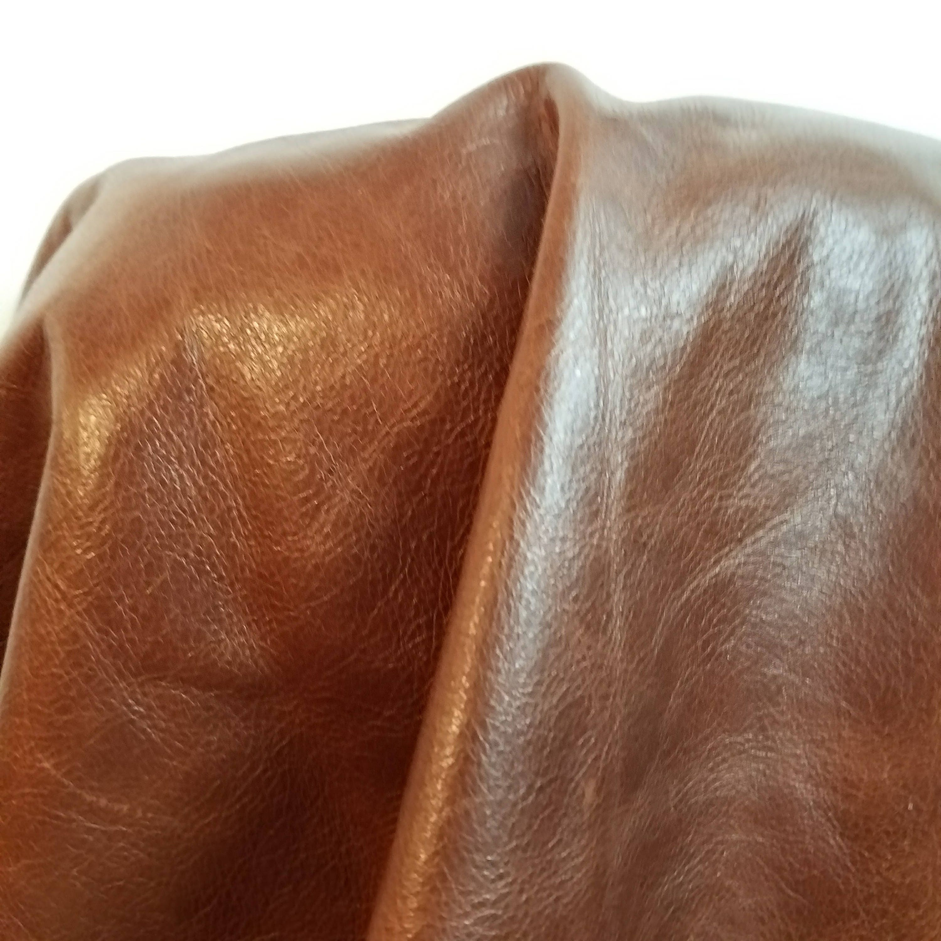 Leather 7.25 sq.ft full skin Brown Smooth Nappa Cowhide soft craft