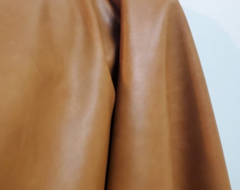 Cognac British Tan 2 tone calf Faux Vegan {Peta Approved} leather Pleather sold by the yard 36 inches wide Synthetic 1 yard- 5 yards