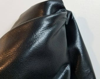 Leather skin Black distressed cracked crackle on black nappa skin Cow hide Italian Soft Genuine craft cowhide 2.5 oz NAT Leathers 16 sq.ft.