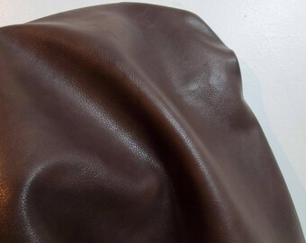 Brown nappa {Peta-Approved} Vegan leather handbag upholstery craft pleather 0.9 mm fabric by the yard (36"x54 inch) 1-5 yards NAT Leathers™