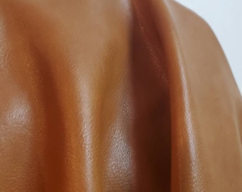 Tan cognac saddle Faux PU Peta Approved Vegan leather Pleather 36 inches Synthetic fabric by the 1- 5 yards NAT Leathers™ upholstery handbag