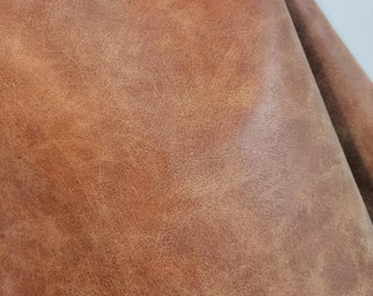 Light Tan Blonde distressed crazy horse {Peta-Approved} Vegan faux leather handbag upholstery Fabric 36"x54" cut by the yard NAT Leathers™