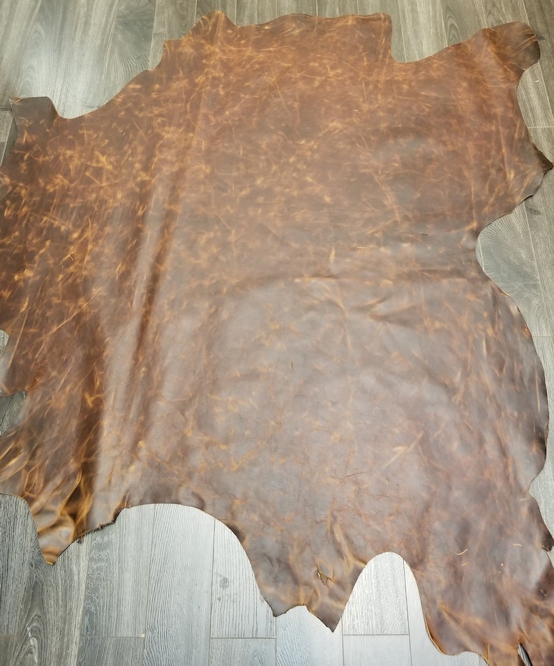 Leather Brown Pullup Crazy Horse Oil pull up nappa 4.0-5.0 oz smooth Rugged Buffalo leather skin cuts sq.ft full hide semi firm NAT leathers