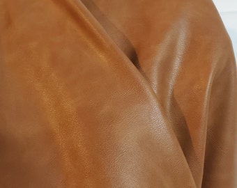 NAT Leathers | British Tan Two Tone Soft Faux Vegan Leather PU (Peta  Approved Vegan) | 1 Yard (36 inch x 54 inch Wide) Cut by Yard | Synthetic