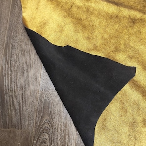 Metallic gold Leather 2.5-3.0 oz Cow split nubuck suede skin by NAT Leathers for craft,  bookbinding handbag