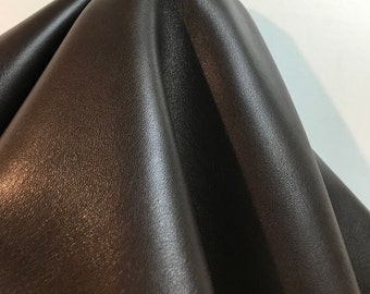 Dark Brown USA Origin Fullgrain aniline smooth grain Cowhide Leather 25 sf 35x80 inches overall skin 3.5-4.0 oz genuine cow NAT LEATHERS