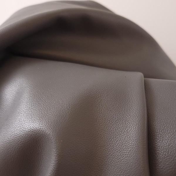 Gray lamb touch soft thin 0.8 mm {Peta-Approved} Vegan faux leather for handbag upholstery Fabric 36"x54" cut by the yard NAT Leathers™