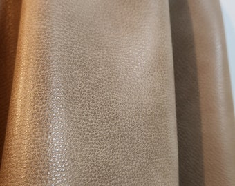 Almond Taupe Heritage Pebblegrain tumble 2 tone{Peta-Approved} Vegan faux leather handbag upholstery 0.9mm 54" cut by the yard NAT Leathers™