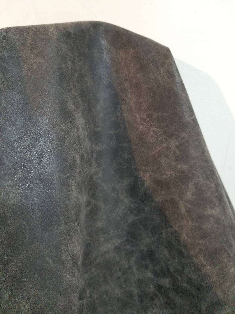 Black Vegan Leather Fabric for Upholstery Faux Leather Fabric in Cow  Leather Pattern Matte Finish 