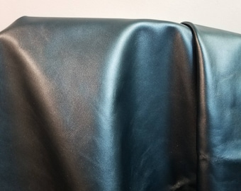 Leather 20 sq.ft full skin Navy Pearlized Smooth Nappa 1.1-1.9 mm Cowhide soft craft supply handbag upholstery Nat Leathers