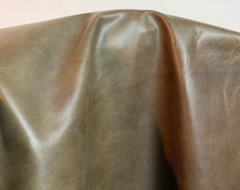 NAT Leathers 14-19 sf Army Green Embossed 2.5 oz 1.0-1.2 mm Nappa cowhide for handbag craft jewelry upholstery footwear