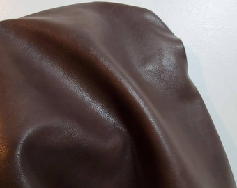 Brown 2 tone high low Faux Vegan {Peta Approved} leather upholstery craft PU Fabric sold by the yard Synthetic NAT Leathers™ 0.9 mm