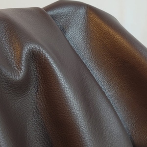 Dark Brown Tumblegrain soft Fullgrain 20 sq.ft. Nappa Cowhide upholstery craft handbag hide 2.5 oz NAT Leathers