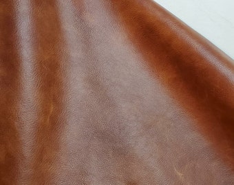 20 inch x 20 cutting British Tan Cognac Old English distressed Cowhide Upholstery grade Italian Soft 2.5 oz cow hide handbag NAT Leathers