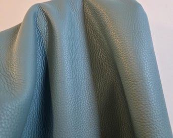 Turquoise Blue tumbled embossed pebblegrain 3.0-3.5 oz Cowhide leather soft craft supply handbag 28-32 sq.ft upholstery Nat Leathers