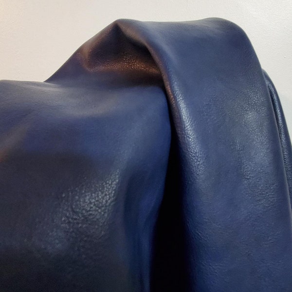 Navy Blue {Peta-Approved} soft smooth Vegan faux leather handbag upholstery craft 0.9 mm PU Fabric 36"x54" 1-5 cut by the yard NAT Leathers™