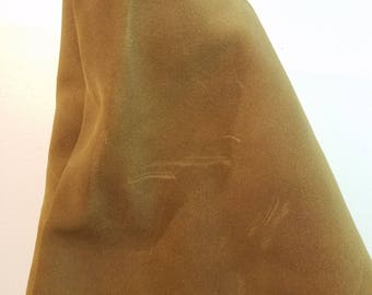 18 sq. ft Leather Camel Tan distressed oily pullup 2.5-3.0 oz Cow split nubuck suede skin by NAT Leathers for craft supplies,  bookbinding