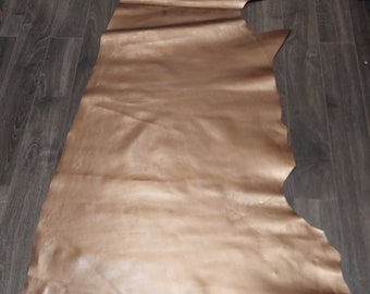 NAT Leathers 12.75 sq. Ft  Bronze pearlized metallic Cowhide skin firm 3 oz craft supply 27 inch wide x 60 inches