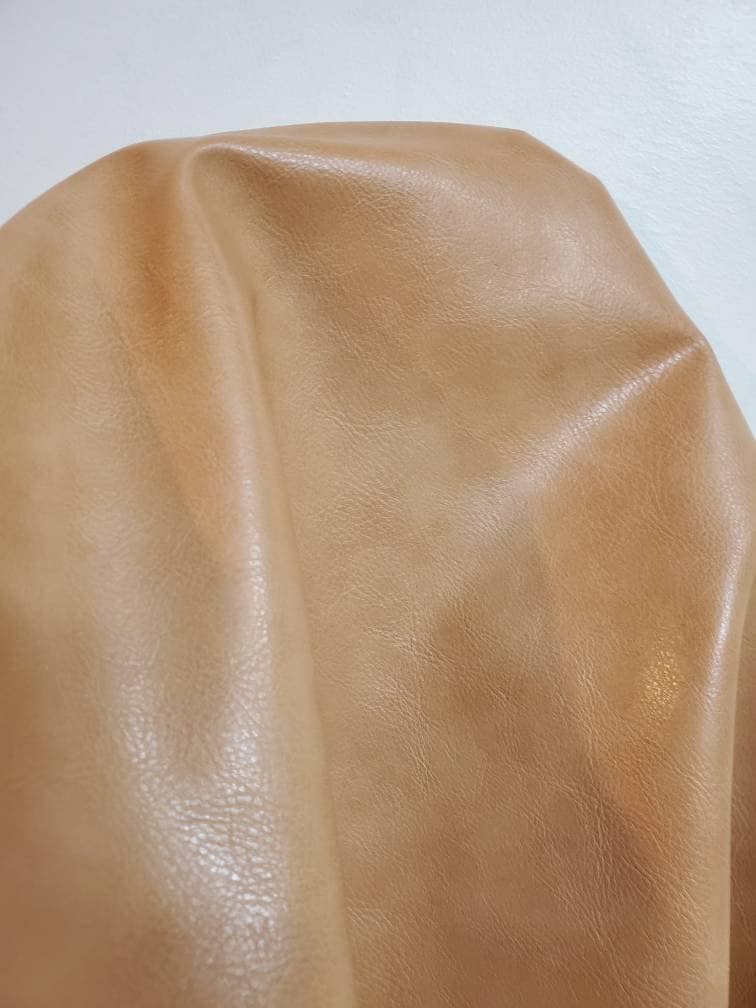Saddle Camel light Tan Faux Vegan {Peta Approved} leather upholstery