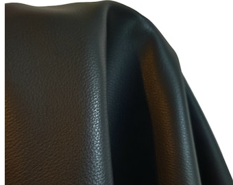 Czarna skóra Pebblegrain Soft Nappa {Zatwierdzona przez Peta} Wegańska skóra syntetyczna do torebek tapicerskich, rękodzieło, tkanina PU, 54" cięcie na wymiar NAT Leathers™