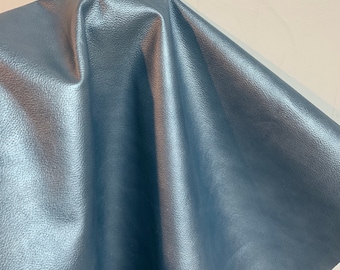 NAT Leathers 16-20 sf Blue Embossed cow hide cowhide skin 2.5 oz 1.2 mm nappa genuine for handbag craft jewelry upholstery footwear