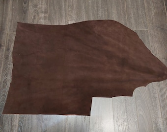 Cow suede double dyed red-brown3 oz., soft craft, flexible Nat Leathers, 20 x 36 in.