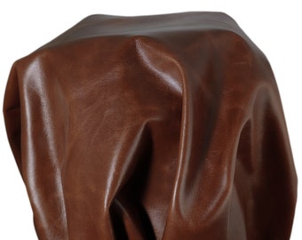 leather Cutting skin Cow hide Tan Cognac Brown Oil pullup Italian Soft Genuine upholstery craft cowhide 2.5 oz NAT Leathers