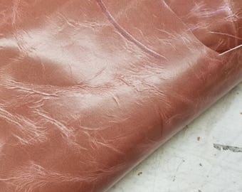 Dusty Pink high low Clash Leather skin Cow hide 16 sq.ft. 2 tone Italian handbag shoe footwear upholstery craft cowhide 2.5 oz NAT Leathers