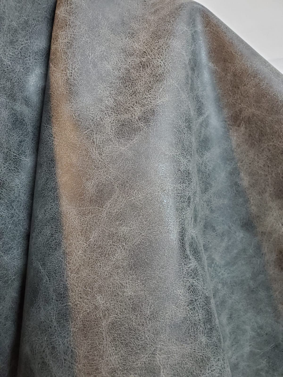 Faux Leather Fabric by the Yard, Crazy Horse Leather Fake Leather  Upholstery Fabric 