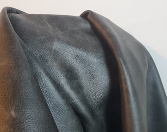 21- 46 sq.ft. Black distressed Gray Old English Cowhide Upholstery grade Italian Soft 2.5 oz cow hide handbag NAT Leathers