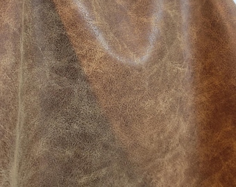 Faux Leather Fabric by the Yard, Crazy Horse Leather Fake Leather  Upholstery Fabric 