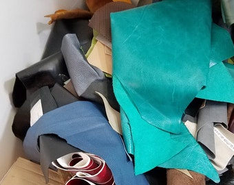 1 lbs scrap remnants pieces leather Cowhide 2.0-2.5-3.0 oz craft handbag patchwork shipped in USPS envelope