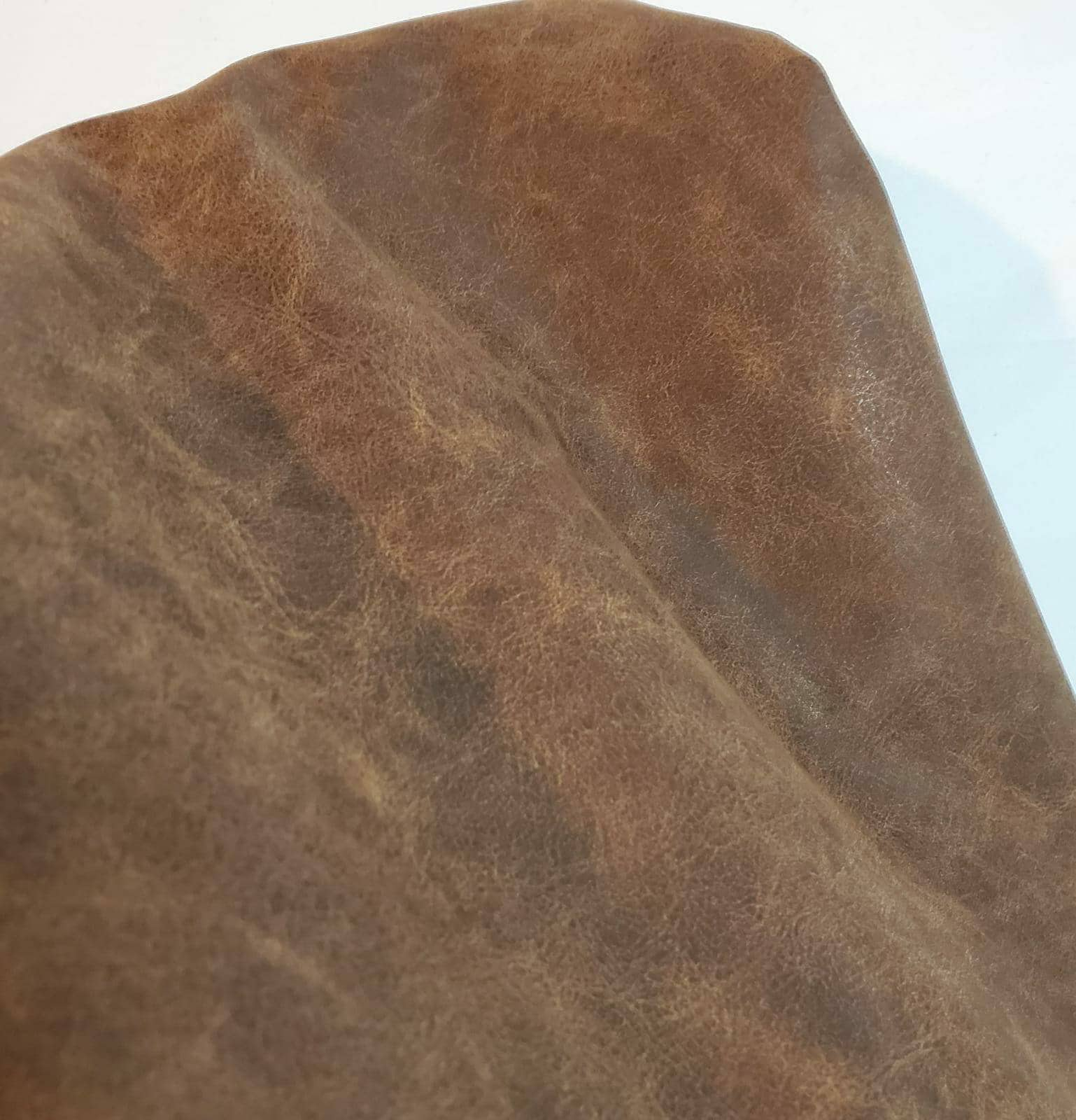 Brown Print Faux Leather Upholstery Vinyl 54 wide Per Yard