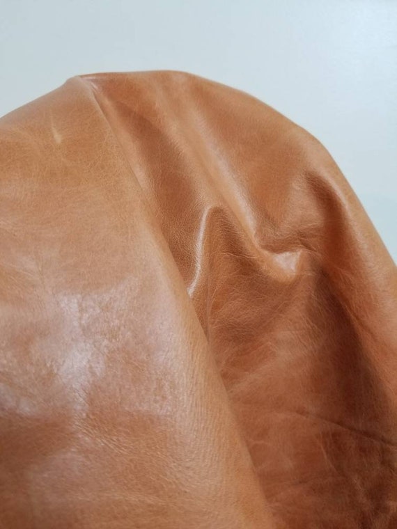 28 X 40 Weekender Two Tone Soft Upholstery Chap Cowhide Genuine Leather Hide Cow Skin NAT Leathers Brown Cognac 15 to 19 Square Feet