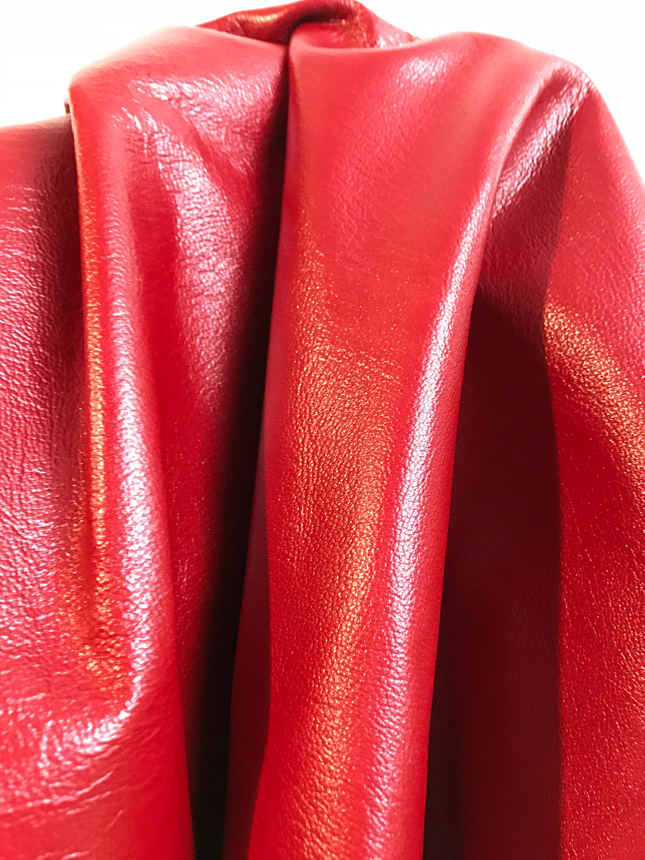 Dark Red smooth grain topgrain Cowhide Leather 20 sf 31 x 66 inches